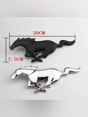New Mustang Horse Badge Adhesive Back Or For Grille See 5 Colors 7.87"